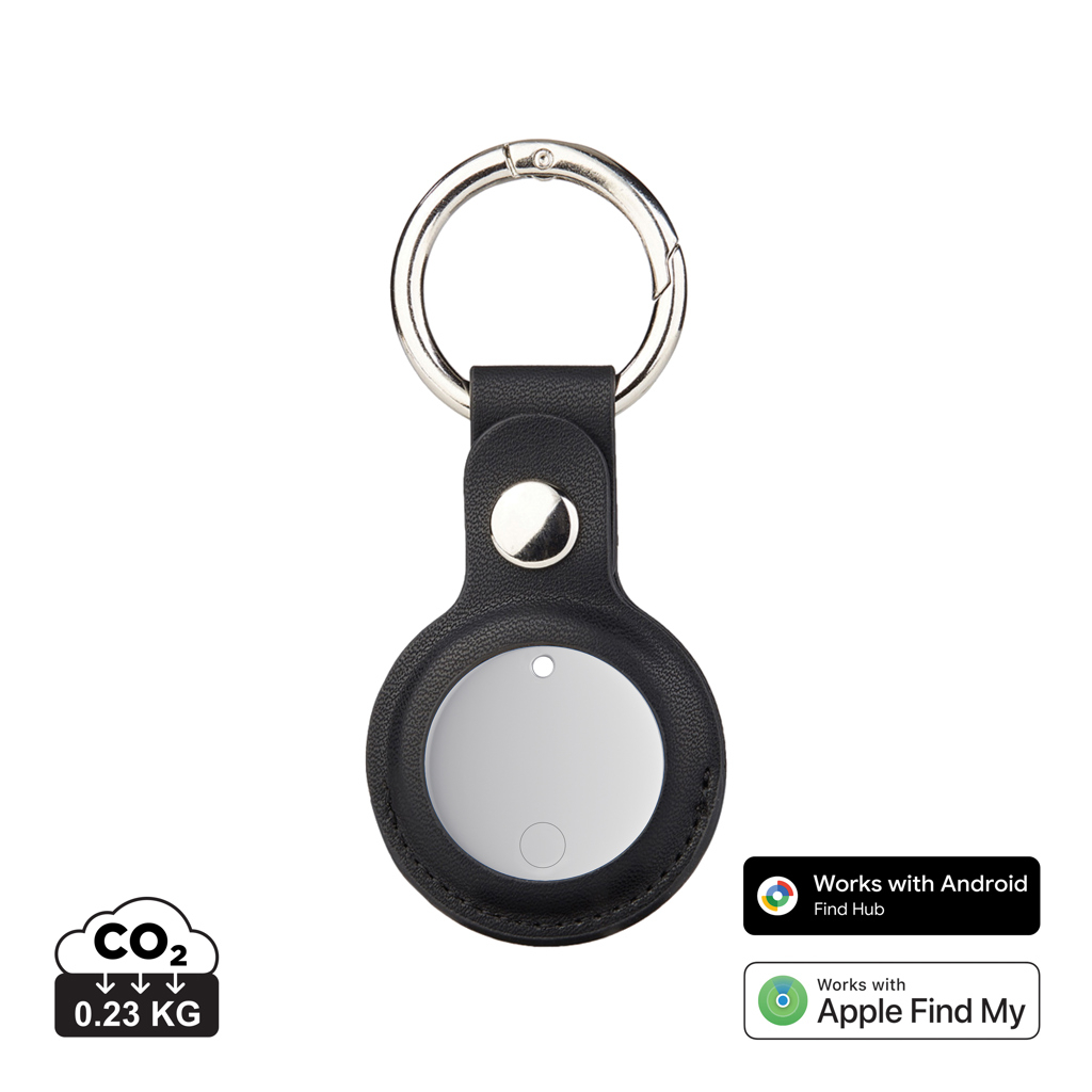 Retrouve-clés publicitaire plastique recyclé RCS Findmate Dual Blanc