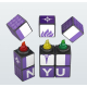 Vue éclatée du surligneur modulaire violet et blanc avec marquage sur toutes les faces
