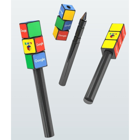 Stylo publicitaire Rubik’s® personnalisable à bouchon rotatif