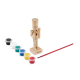 Casse-Noisette en bois brut avec pinceau rouge et pots de peinture colorés