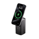 Powerbank noire avec smartphone en charge verticale sur la face avant.