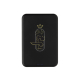 Powerbank noir rectangulaire avec voyants lumineux et marquage sur le recto