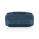 Enceinte cylindrique bleue vue de face avec boutons intégrés sur bande verticale