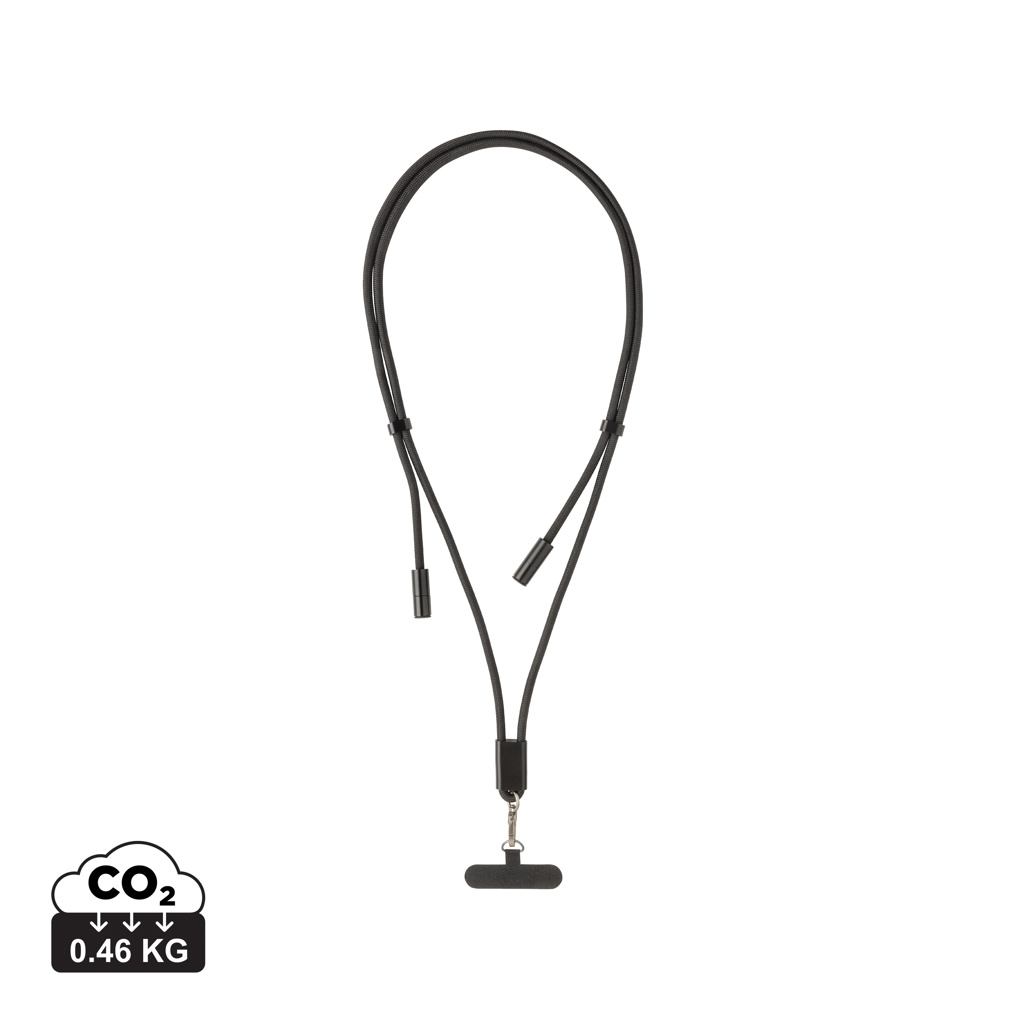 Cordon téléphone personnalisable avec câble 60W LoopAmp Noir