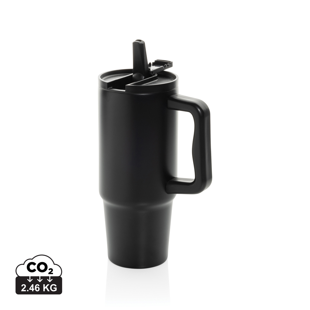 Mug publicitaire 900ml étanche inox recyclé RCS Embrace Noir