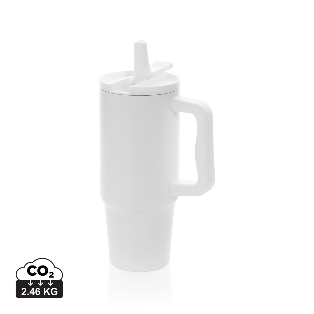 Mug publicitaire 900ml étanche inox recyclé RCS Embrace Blanc