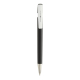 Stylo noir avec embout et clip métalliques, marquage visible sur le clip.