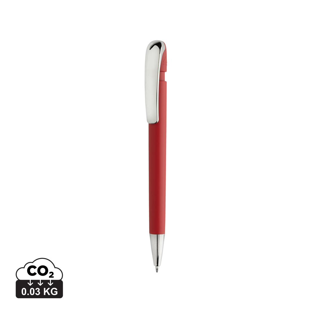 Stylo personnalisé à clip métal recyclé GRS Glid Rouge