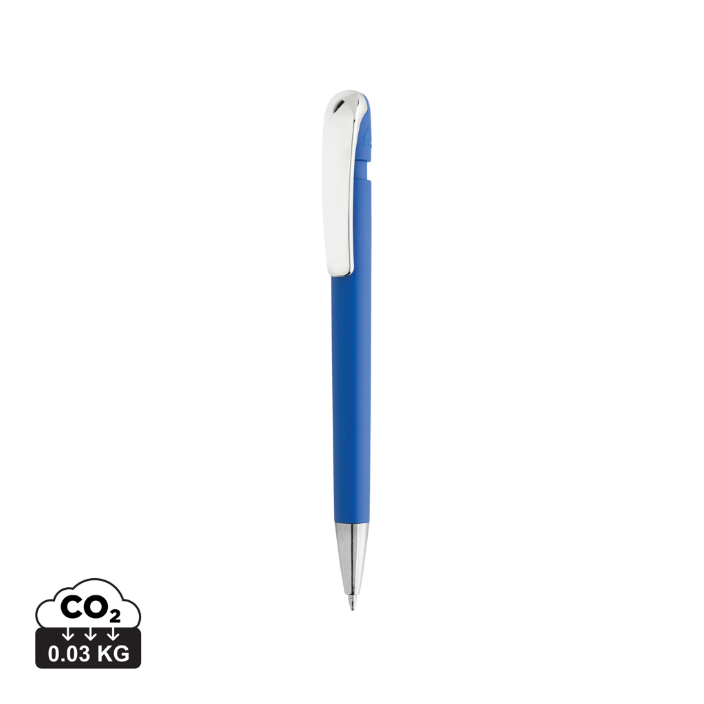 Stylo personnalisé à clip métal recyclé GRS Glid Bleu