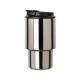 Tasse inox brillante avec couvercle noir, vue de face sur fond uni, sans personnalisation