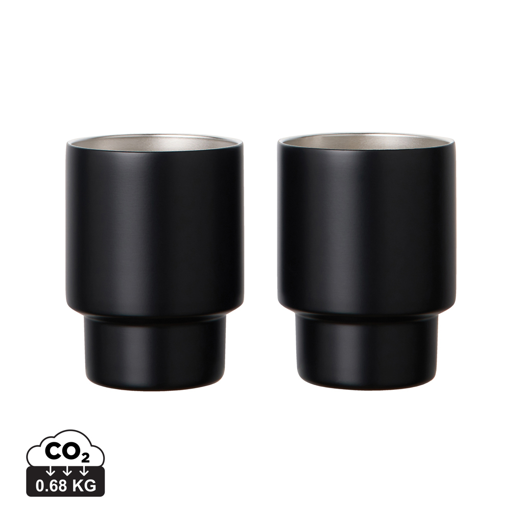 Set de 2 tasses publicitaires acier RCS Nagano VINGA Noir