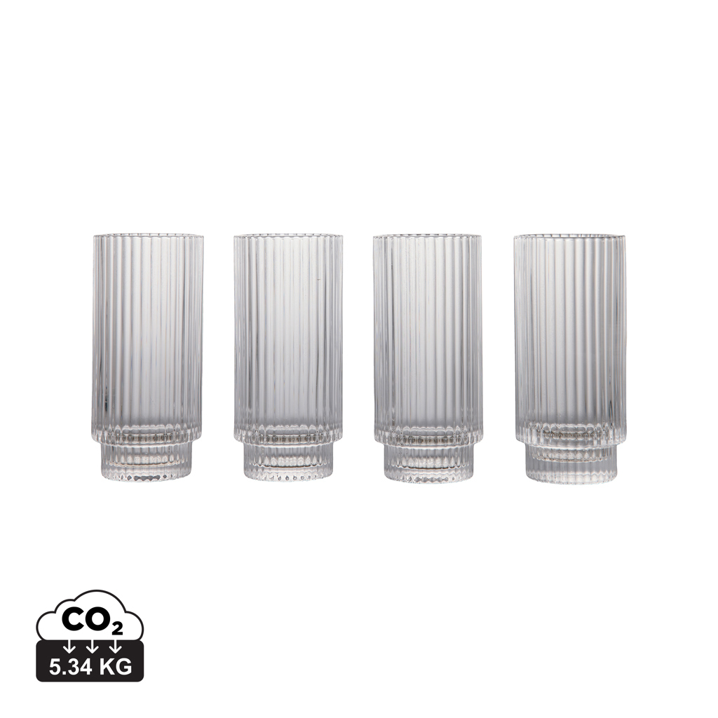 Set 4 verres highball personnalisables 360ml York VINGA Transparent