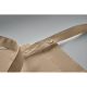 Gros plan sur lanière beige avec bouton et boutonnières réglables, sans marquage.