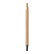 Stylo en bambou vu de dos avec embout foncé et bouton poussoir, sans marquage.