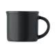 Tasse à expresso noire en céramique, vue de profil avec anse à droite, sans personnalisation.