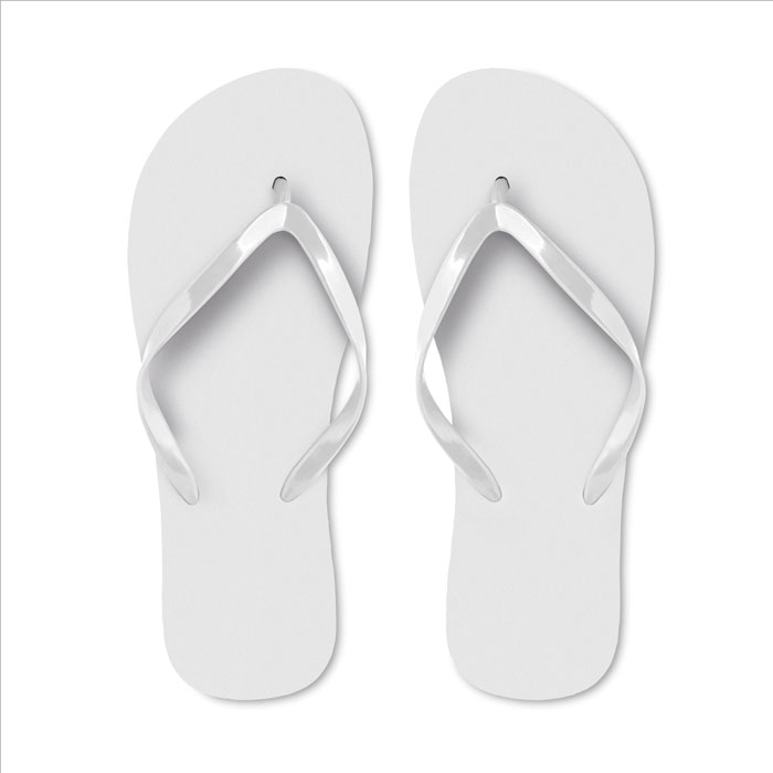 Tongs de plage promotionnelles PE taille M Blanc