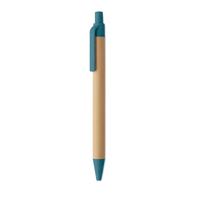 Stylo à bille publicitaire bambou Itea colour Bleu