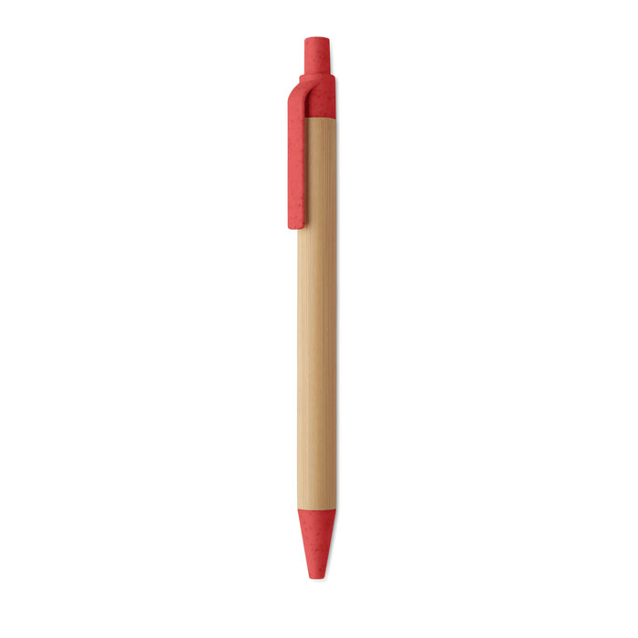 Stylo à bille publicitaire bambou Itea colour Rouge