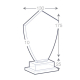 Schéma du trophée Emblème en verre sur socle avec dimensions