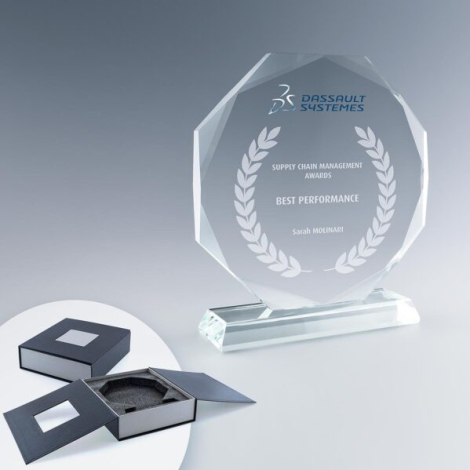 Trophée en verre personnalisable Sunflower ou Rond