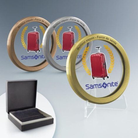 Médaille en verre et métal personnalisable