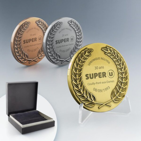 Médaille couronne de lauriers personnalisable