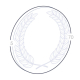 Schéma technique d’une médaille avec motif de lauriers, Ø70 mm x 5 mm
