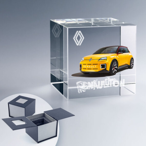 Cube en verre personnalisable