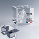 Quatrième visuel du cube en verre transparent, face avant visible