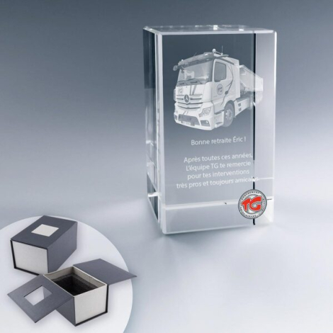 Trophée rectangulaire en verre personnalisable