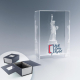 Quatrième visuel du trophée rectangulaire en verre, vertical, marquage visible