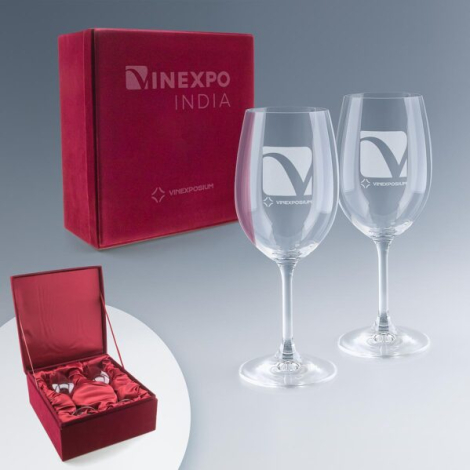Verres à vin publicitaires personnalisables par 2 ou 6