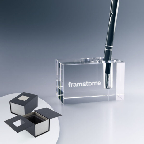 Porte-stylo publicitaire en verre personnalisable