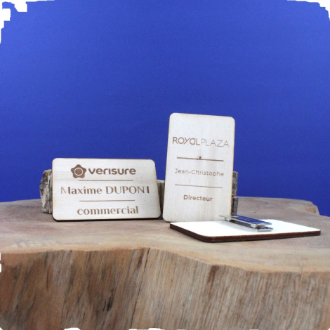 Badge magnétique personnalisable en bois