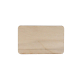 Badge rectangulaire en bois clair avec angles arrondis, sans personnalisation visible.