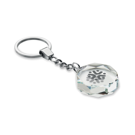 Porte-clés promotionnel en verre rond Roundward