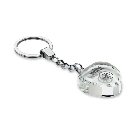 Porte-clés personnalisé en verre cœur Heartward