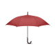 Parapluie rouge 23 pouces ouvert avec poignée courbe noire, sans personnalisation visible.