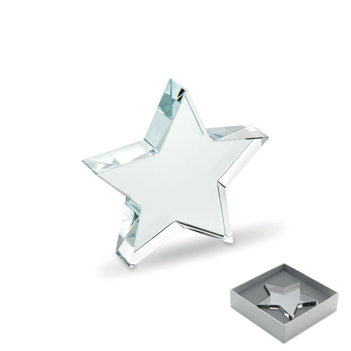 Trophée en verre étoile personnalisable Starward Transparent
