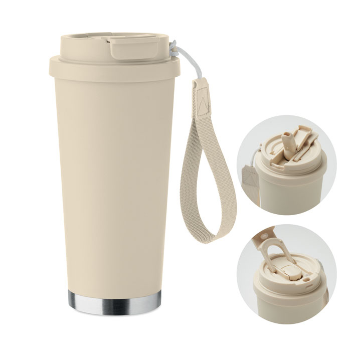 Gobelet publicitaire double paroi 500ml Topaz Large Beige