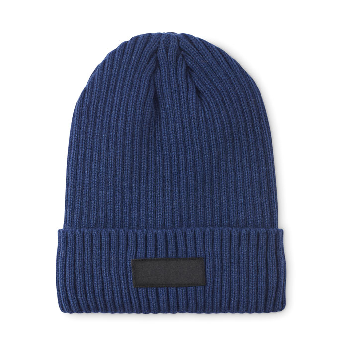 Bonnet tricoté promotionnel avec revers Anvik Bleu