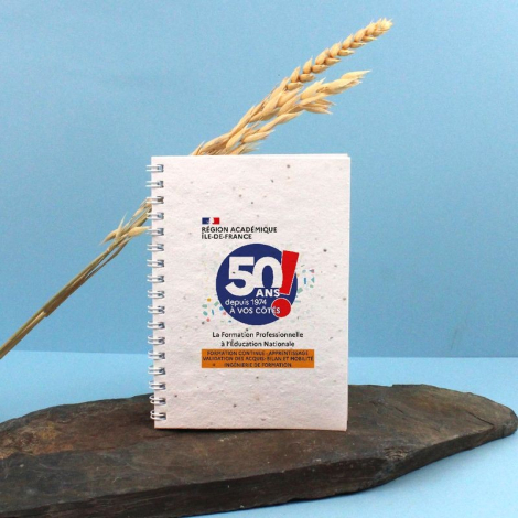 Carnet A6 personnalisable en papier graines