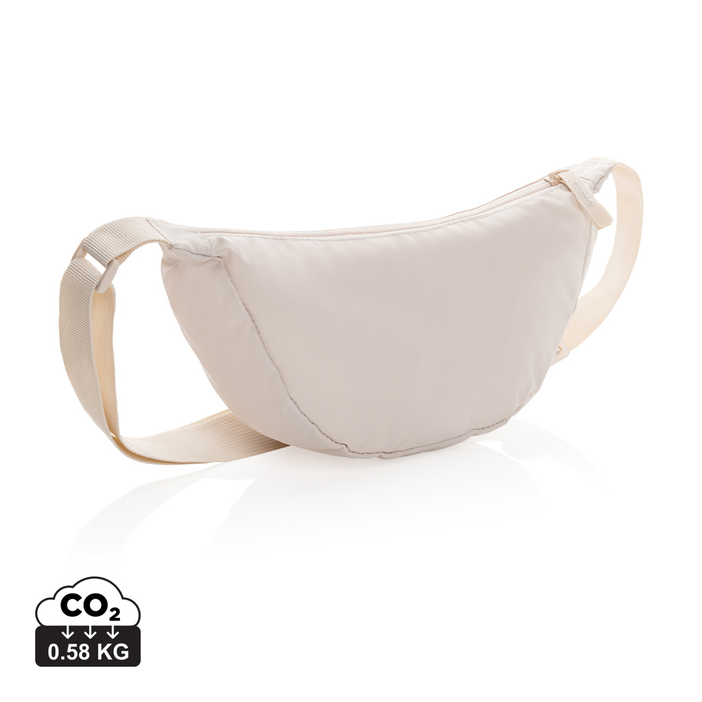 Sac demi-lune bandoulière personnalisable rPET Crescent Beige