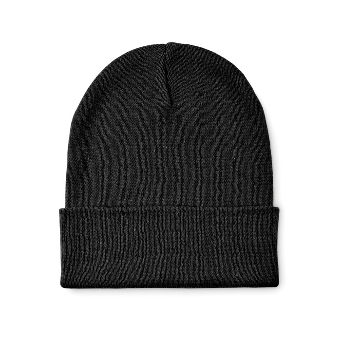 Bonnet tricoté promotionnel avec revers Beanix Noir