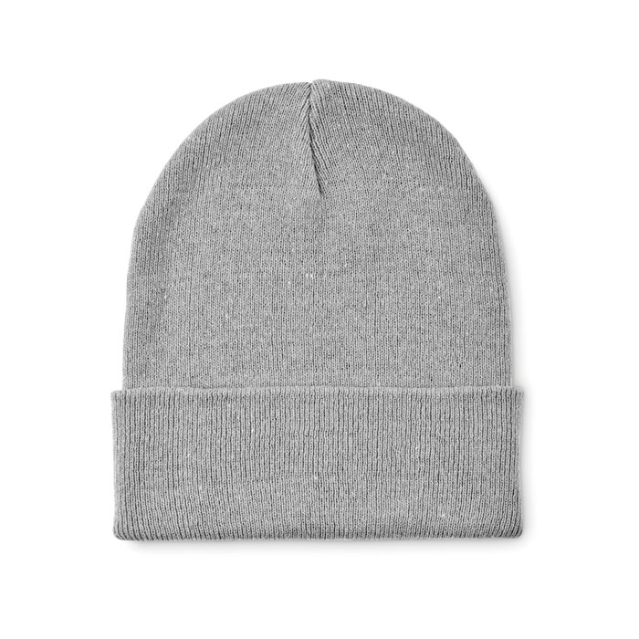 Bonnet tricoté promotionnel avec revers Beanix Gris