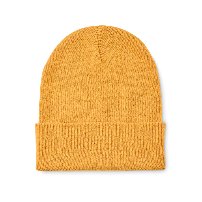Bonnet tricoté promotionnel avec revers Beanix Jaune