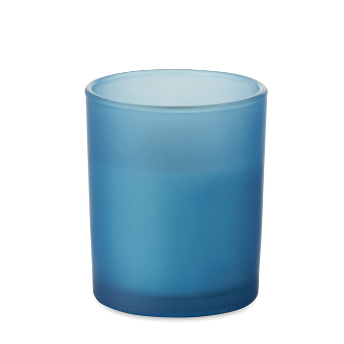 Bougie en cire végétale à personnaliser Kivas Wood Bleu