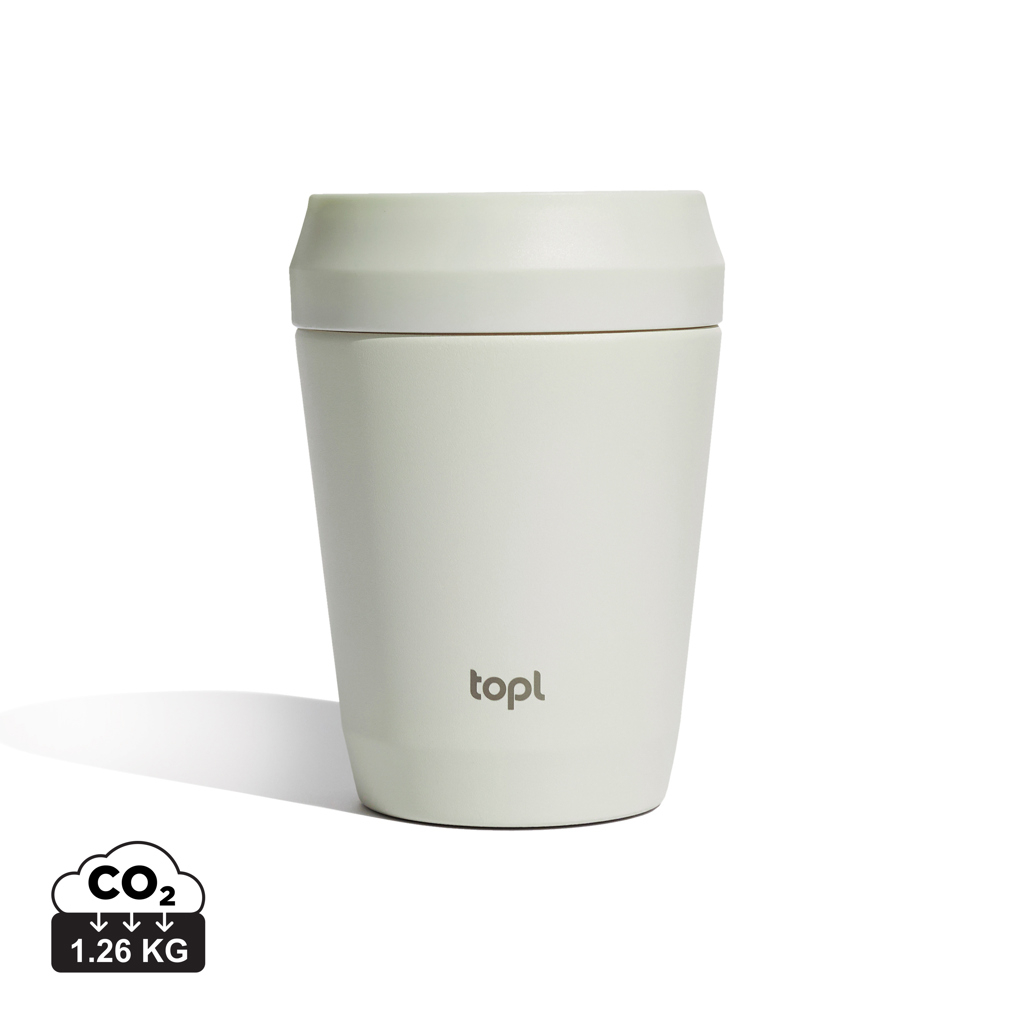 Mug recyclé 235ml avec couvercle 360° personnalisable Topl Blanc