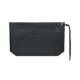 Pochette noire vue de dos posée à plat.