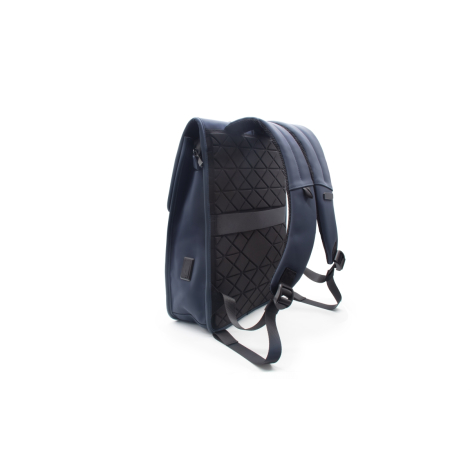 Vue arrière du sac avec dos matelassé noir à motif losanges et bretelles réglables, sans marquage visible.